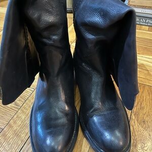 Sacco Black Leather Boots Size 9